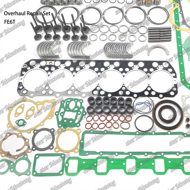 FE6 12V Kit di riparazione di riparazione cilindro liner Kit di pistoni Kit di guarnizione Kit di guida del sedile della valvola Cuscinetto principale Cuscinetto con canna Cuscinetto per Hino