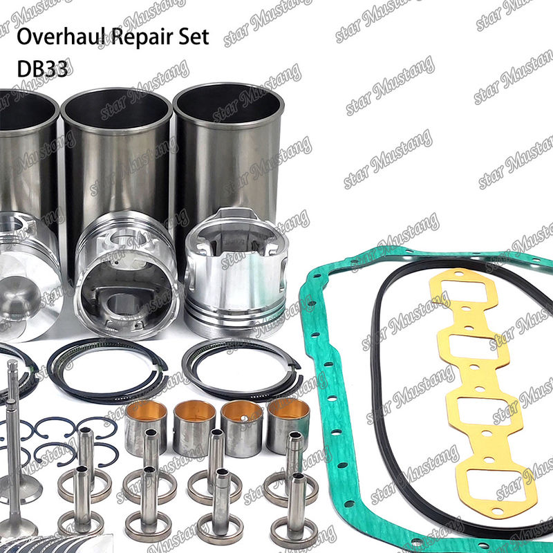 DB33 Kit di riparazione di riparazione del cilindro del rivestimento del pistone del kit di guarnizione del kit di guida del sedile della valvola del cuscinetto principale del cuscinetto con canna per Doosan