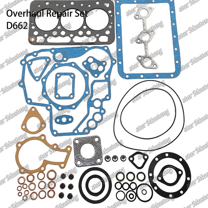 D662 Kit di riparazione di riparazione del cilindro, del rivestimento del pistone, della guarnizione, della guarnizione del sedile della valvola, del cuscinetto principale, del cuscinetto con canna per Kubota