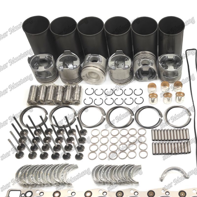 6HK1 EFI Kit di riparazione di riparazione del cilindro di rivestimento del pistone Kit di guarnizione Kit di guida del sedile della valvola principale e del cuscinetto con bastone per Isuzu