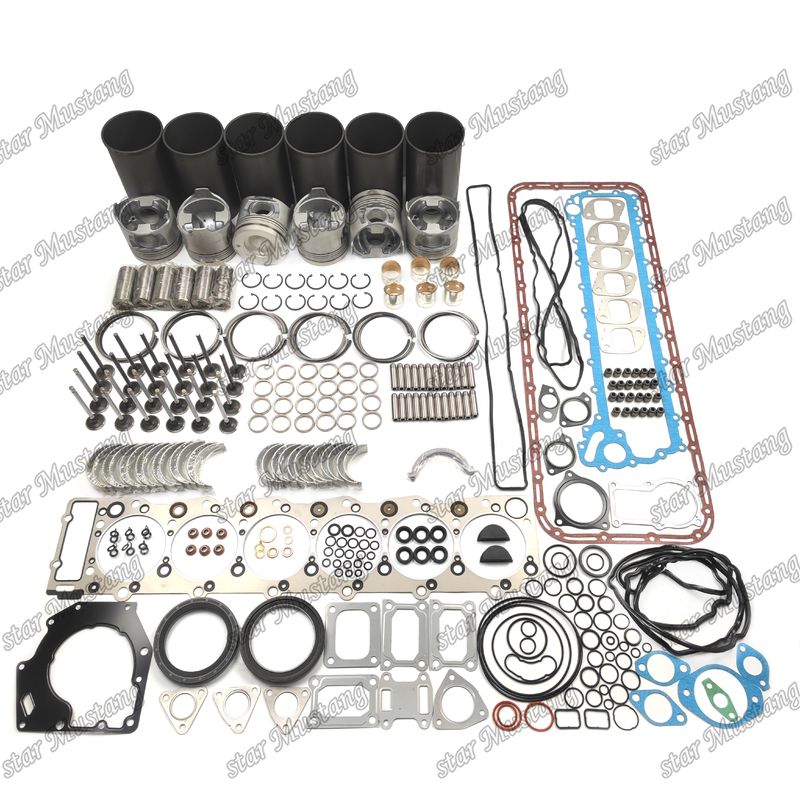 6HK1 EFI Kit di riparazione di riparazione del cilindro di rivestimento del pistone Kit di guarnizione Kit di guida del sedile della valvola principale e del cuscinetto con bastone per Isuzu