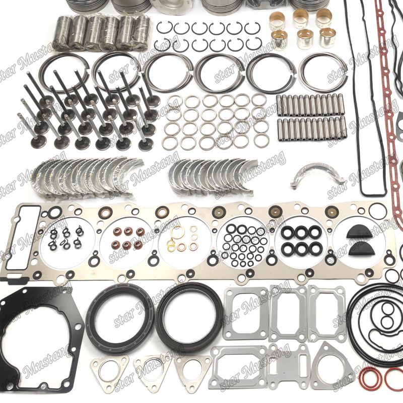 6HK1 EFI Kit di riparazione di riparazione del cilindro di rivestimento del pistone Kit di guarnizione Kit di guida del sedile della valvola principale e del cuscinetto con bastone per Isuzu
