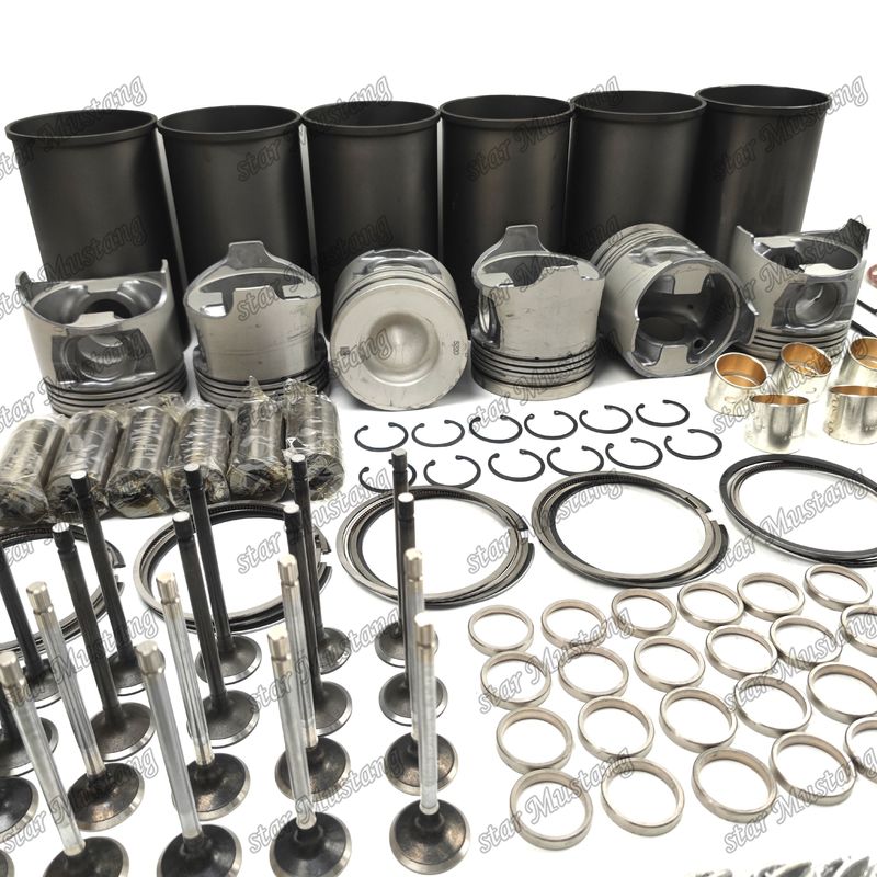 6HK1 EFI Kit di riparazione di riparazione del cilindro di rivestimento del pistone Kit di guarnizione Kit di guida del sedile della valvola principale e del cuscinetto con bastone per Isuzu