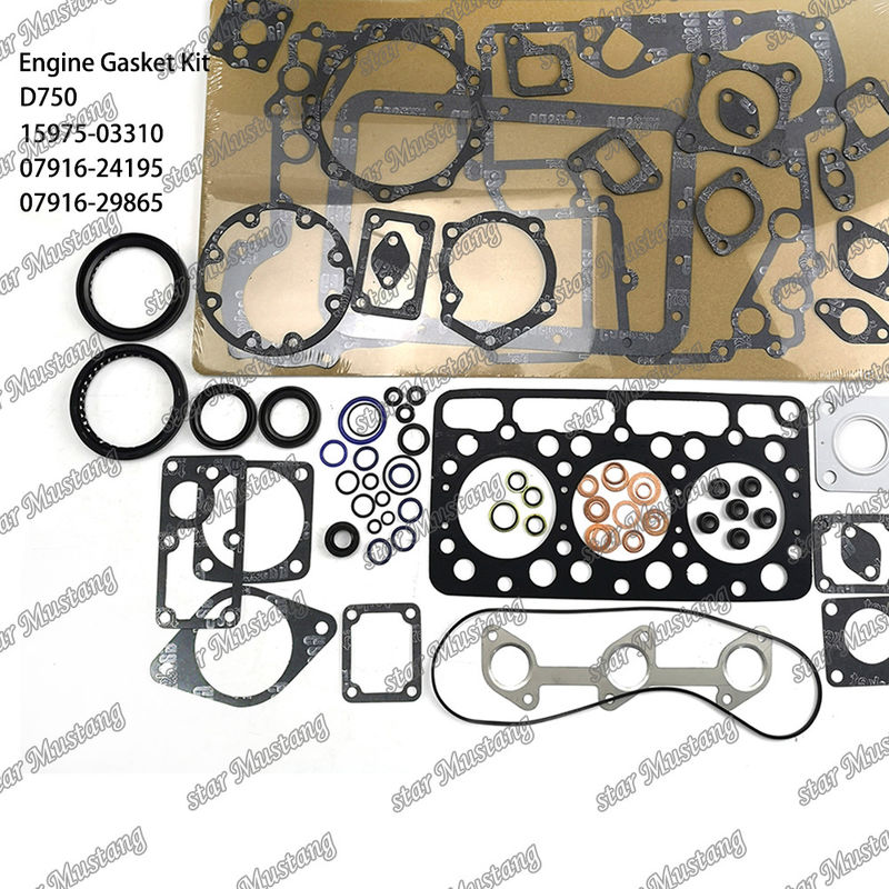 D750 Complesso di guarnizioni di copertura Guarnizioni di copertura 15975-03310 Superiore 07916-24195 Inferiore 07916-29865 Adatta a Kubota