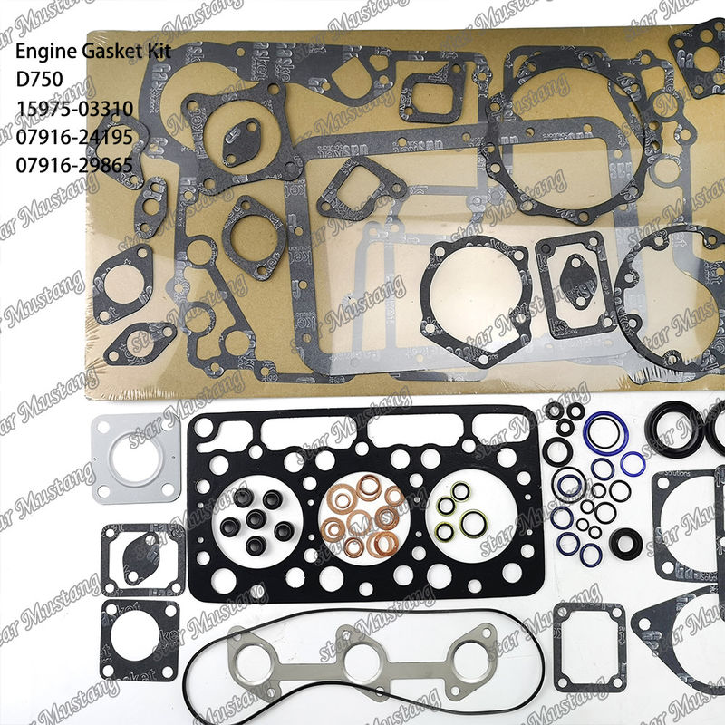 D750 Complesso di guarnizioni di copertura Guarnizioni di copertura 15975-03310 Superiore 07916-24195 Inferiore 07916-29865 Adatta a Kubota