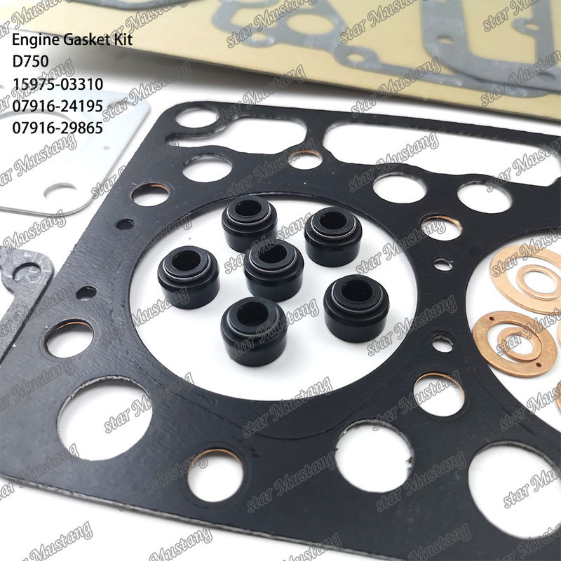 D750 Complesso di guarnizioni di copertura Guarnizioni di copertura 15975-03310 Superiore 07916-24195 Inferiore 07916-29865 Adatta a Kubota