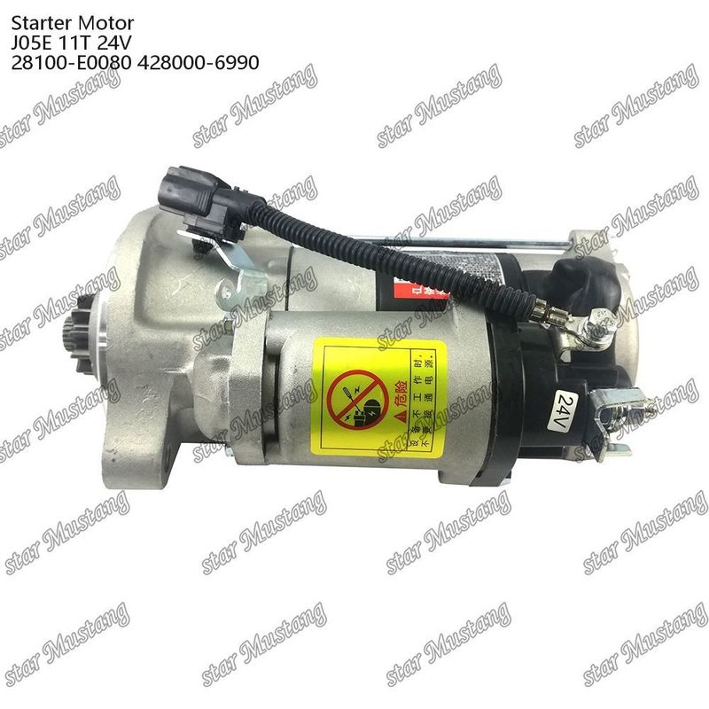 J05E Motore di avvio motore 11T 24V 28100-E0080 428000-6990 Per ricambi motore HINO