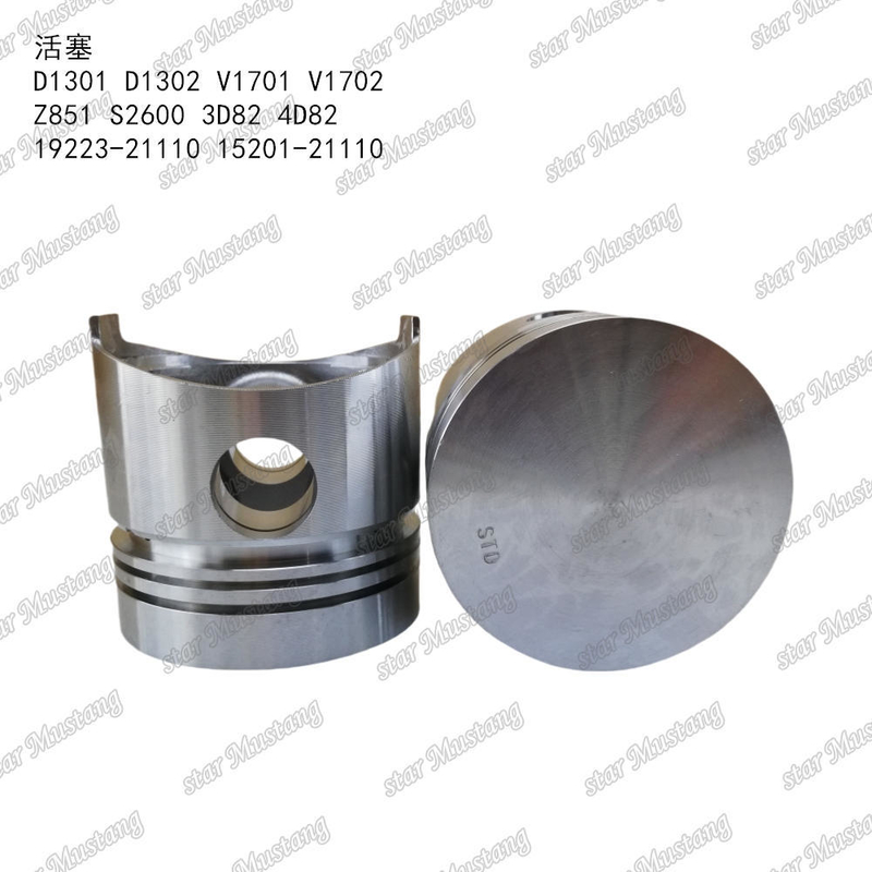 Piston D1301 D1302 V1701 V1702 Z851 S2600 3D82 4D82 19223-21110 15201-21110 Adatto per parti di motore KUBOTA
